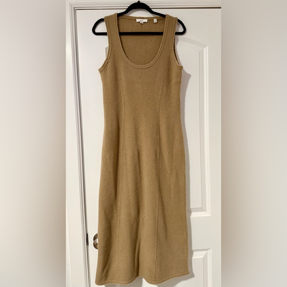 VINCE Women’s Size M Elegant Tan Sleeveless Dress. Wool/cashmere blend
